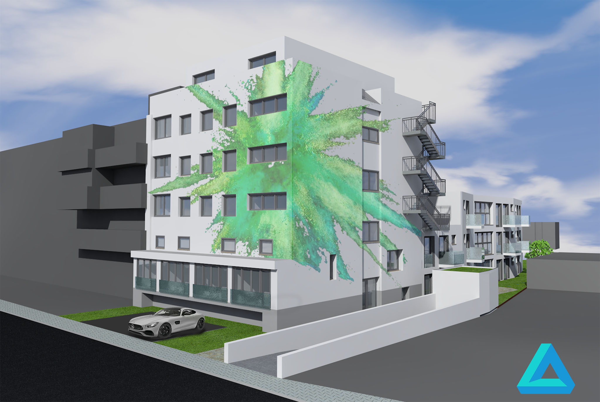 Bild 1: Heidelbergerstrasse, Grüne Architektur, nachhaltige Architektur, Energieeffizienz, Darmstadt